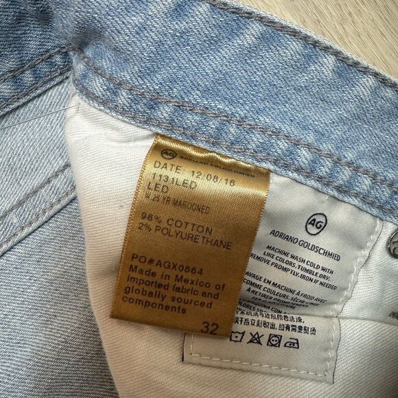 AG Adriano Goldschmied The Matchbox Slim Straight Jeans Mens 32 Cotton Blend - Picture 4 of 5